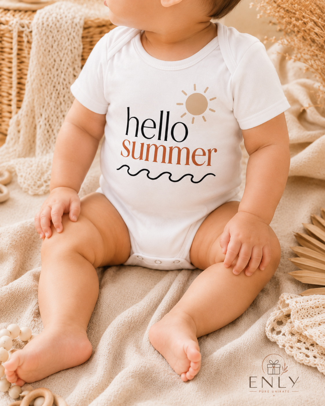Hello Summer Babybody – Moderner Sommerbody für Babys