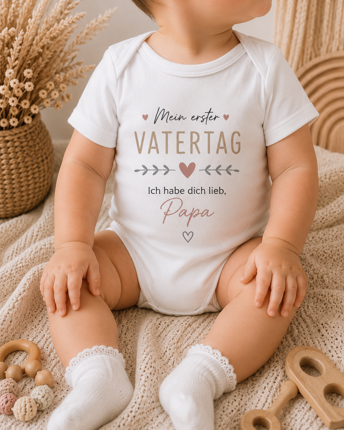 Personalisierter Babybody mit Namen – Geschenk zum Vatertag - DE