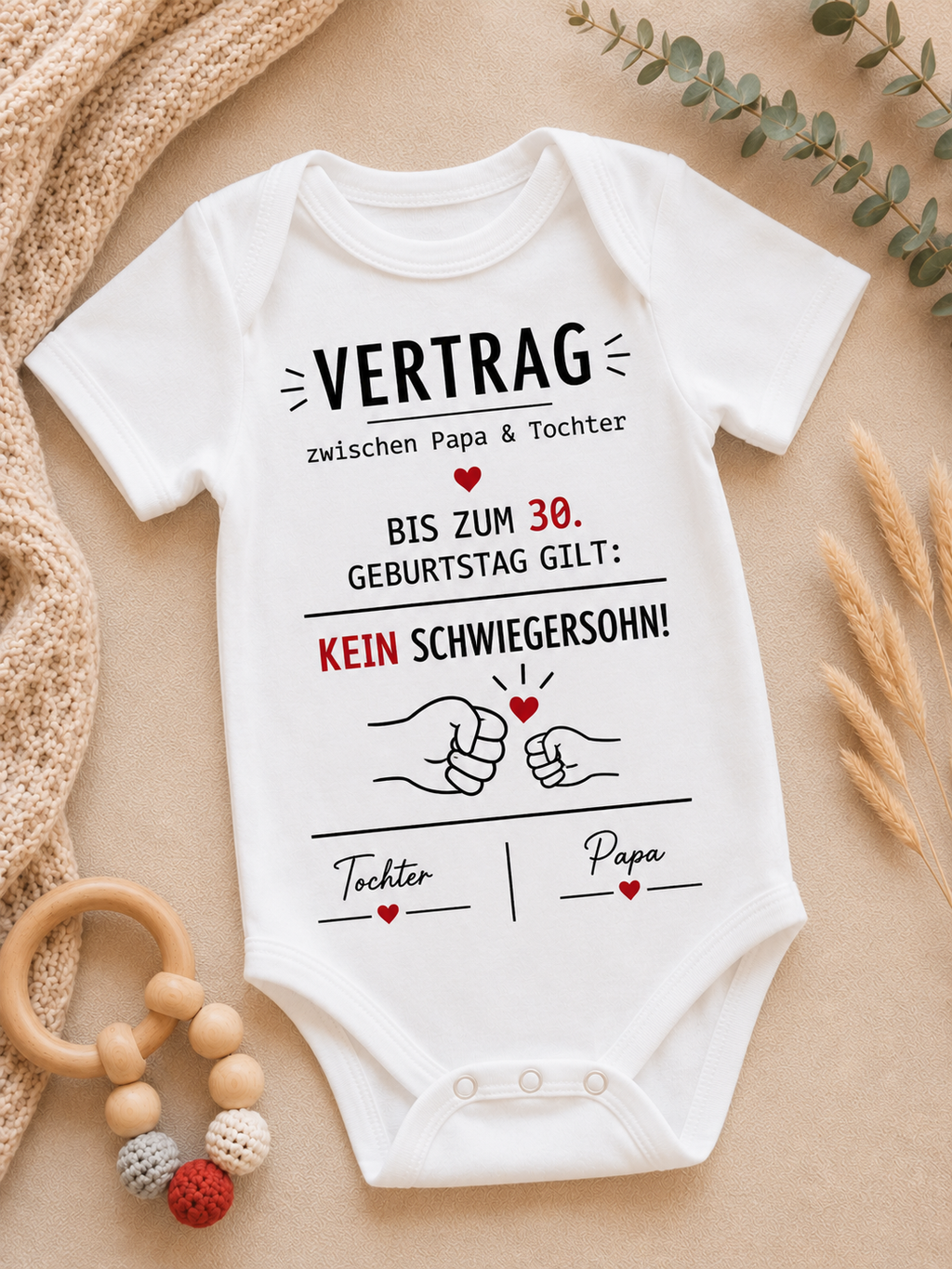 Personalisierter Babybody - Vertrag Papa/Tochter
