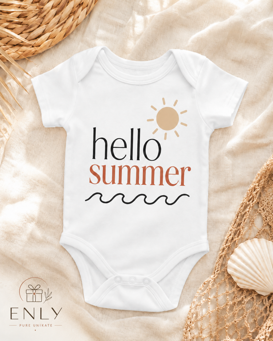 Hello Summer Babybody – Moderner Sommerbody für Babys